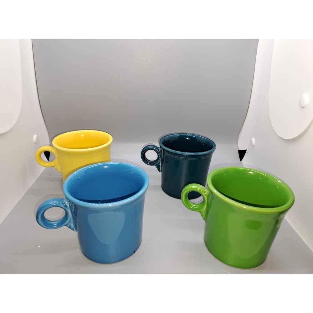 Fiesta HLC Coffee Cup Mug Set Of 4 O Ring Handle Made In USA Vintage Fiestaware
